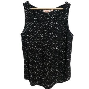 EVRI Polka Dot Black White Basic Career Dressy Casual Tank Size 3X